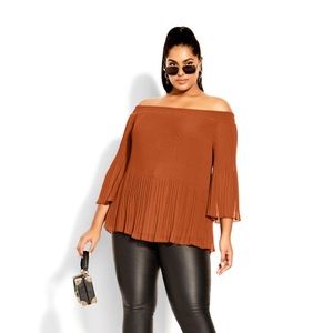 City Chic NWT size M18 ginger top
